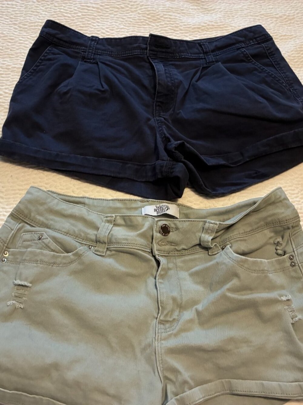 Two shorts - Abercrombie & Fitch (size 4, 27) and Wanna Betta Butt? Preloved .